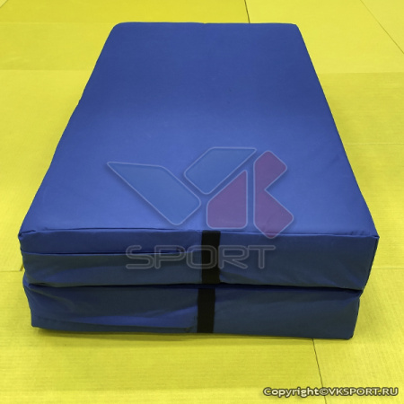 Модуль для отработки бросков, складной 2x2x0,1м. (2x1x0,2м.), чехол ис.кожа, Синий